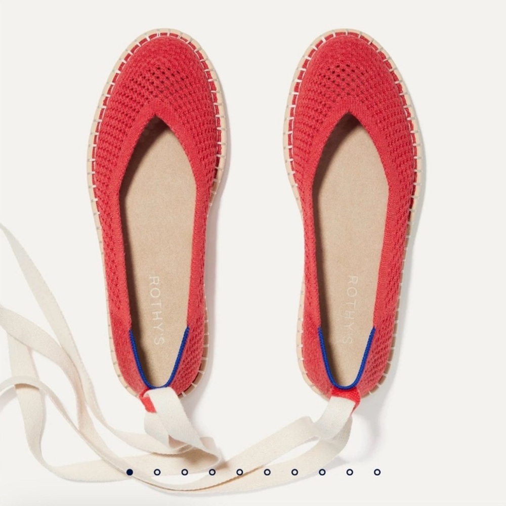 NEW Red Rothy’s Espadrilles with Optional Ankle Wrap sz 6.5